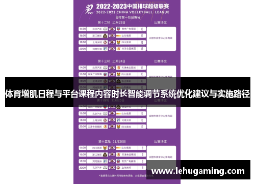 体育增肌日程与平台课程内容时长智能调节系统优化建议与实施路径